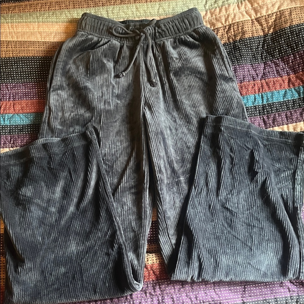 Hippie Rose Charcoal Gray Corduroy Lounge Pants